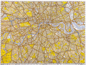 Map Marketing Central London Street Map Unframed 1 Mile-3 inches W1020xH760mm Ref CENT