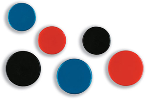 Nobo Magnet Markers Round Plastic Diameter 20mm Blue Ref 1901014 [Pack 10]