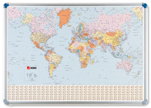 Nobo World Political Map MagneticW1236xH866mm Ref 32830722