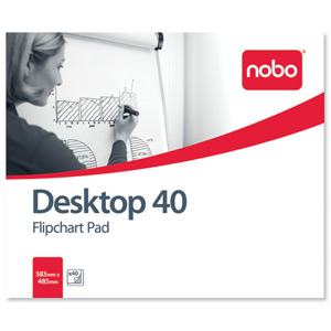 Nobo Desktop Flip-over Pad for Flip-over Easel 40 Sheets B1 Plain Ref 34631170 [Pack 5]