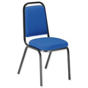 Trexus Banqueting Chair Upholstered Stackable Seat W390xD390xH460mm Blue with Black Frame