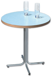 Trexus Bistro Table Silver-effect Frame Dia700xH755mm Light Blue
