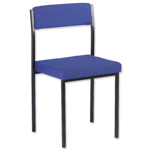 Trexus Side Chair Stackable Steel Frame Upholstered Seat W410xD410xH460mm Blue