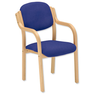 Trexus Armchair Wood Upholstered Stackable Seat W465xD510xH480mm Blue
