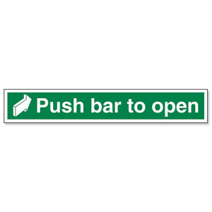 Stewart Superior Safe Condition and Fire Equipment Sign Push Bar to Open W600xH100mm Ref NS011