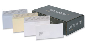 Conqueror Recycled Plain Envelopes CX22 Smooth 120gsm DL Diamond White Ref 64022725 [Pack 500]