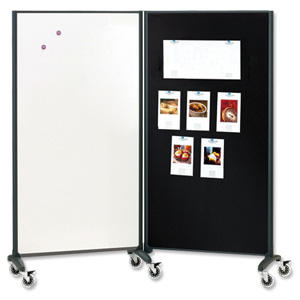 Nobo Mobile Interactive Board Drywipe Magnetic with Pinboard Surface Portrait 1800x900mm Ref Q18090MB