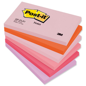 Post-it Colour Notes Pad of 100 Sheets 76x127mm Joyful Palette Rainbow Colours Ref 655FL [Pack 12]