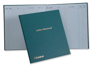 Guildhall Register of Letters Received 120 Pages 298x273mm Green Ref T506Z