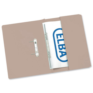 Elba Stratford Transfer Spring File Recycled Pocket 315gsm 32mm Foolscap Buff Ref 100090145 [Pack 25]