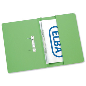 Elba Stratford Transfer Spring File Recycled Pocket 315gsm 32mm Foolscap Green Ref 100090147 [Pack 25]