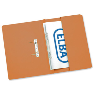 Elba Stratford Transfer Spring File Recycled Pocket 315gsm 32mm Foolscap Orange Ref 100090148 [Pack 25]