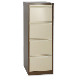 Bisley BS4E Filing Cabinet 4-Drawer H1321mm Brown and Cream Ref BS4E-0506