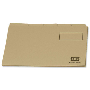 Elba Tabbed Folders Recycled Lightweight 180gsm Set of 5 A4 Buff Ref 100090123 [Pack 20]