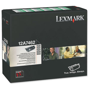Lexmark Laser Toner Cartridge Return Program Page Life 21000pp Black Ref 12A7462