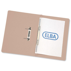Elba Spirosort Transfer Spring File Recycled 315gsm 35mm Foolscap Buff Ref 100090158 [Pack 25]