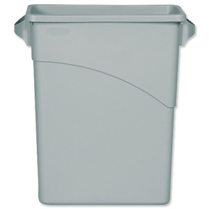 Rubbermaid Slim Jim Recycling Container Bin W279xH762mm 60 Litres Grey Ref 3541-00-GRY