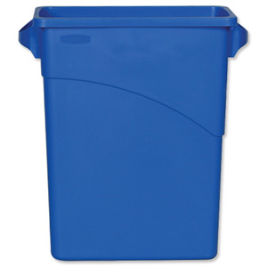 Rubbermaid Slim Jim Recycling Bin with Handles W279xD587xH630mm 60 Litres Blue Ref 3541-73-BLU