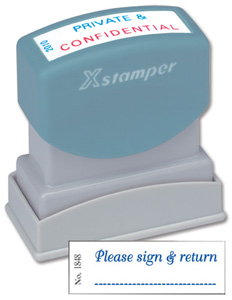Xstamper Word Stamp Pre-inked Reinkable - Please Sign and Return - W42xD13mm Ref X1848