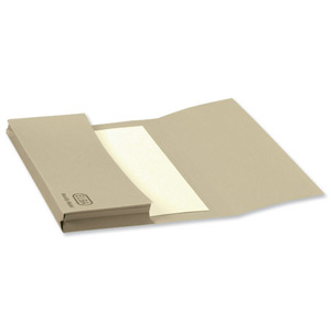 Elba Document Wallet Half Flap 285gsm Capacity 32mm Foolscap Buff Ref 100090125 [Pack 50]