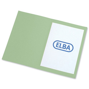 Elba Square Cut Folder Recycled Heavyweight 290gsm Foolscap Green Ref 100090218 [Pack 100]