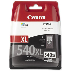 Canon PG-540XL Inkjet Cartridge High Yield Page Life 600pp Black Ref 5222B005AA Ident: 796G