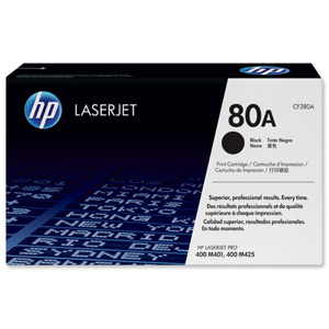 Hewlett Packard [HP] No. 80A Laser Toner Cartridge Page Life 2700pp Black Ref CF280A