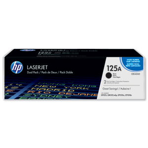 Hewlett Packard [HP] No. 125A Laser Toner Cartridge Page Life 2200pp Black Ref CB540AD [Pack 2]