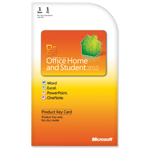 Microsoft Office Home and Student 2010 for PC Product Key Card Ref 79G-02020