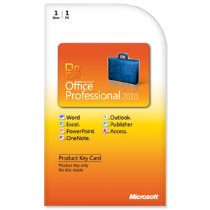 Microsoft Office Professional 2010 for PC Product Key Card Ref 269-14834