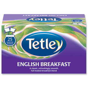 Tetley Tea Bags English Breakfast Drawstring in Envelope  Ref 1278 [Pack 25]