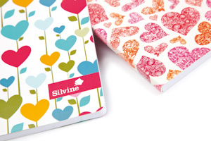 Silvine Fashion Notebook Perfect Bound Ruled 140pp 75gsm A4+ Assorted Hearts Ref PERA4HT [Pack 6]