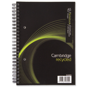 Cambridge EveryDay Notebook Wirebound Recycled 100 Pages 80gsm A5 Ref 400020509 [Pack 5