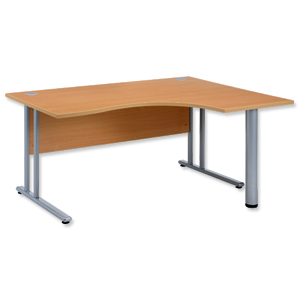 Sonix Style Cantilever Radial Desk Left Hand W1600xD1200xH725mm Beech