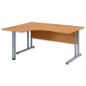 Sonix Style Cantilever Radial Desk Right Hand W1600xD1200xH725mm Beech