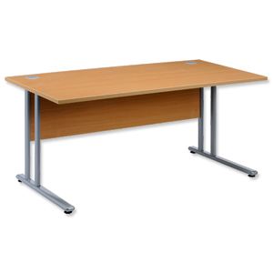 Sonix Style Cantilever Desk Rectangular W1600xD800xH725mm Beech