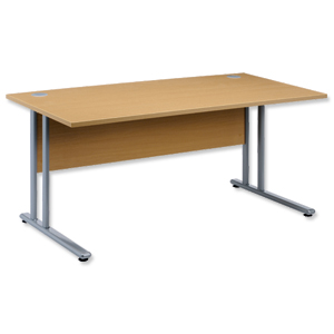 Sonix Style Cantilever Desk Rectangular W1600xD800xH725mm Oak