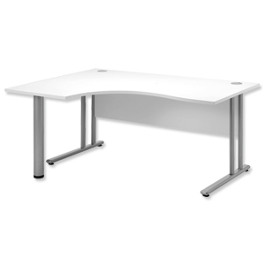 Sonix Style Cantilever Radial Desk Left Hand W1600xD1200xH725mm White