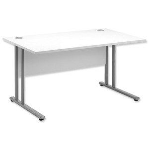 Sonix Style Cantilever Desk Rectangular W1400xD800xH725mm White
