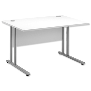 Sonix Style Cantilever Desk Rectangular W1200xD800xH725mm White