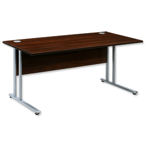 Sonix Style Cantilever Desk Rectangular W1600xD800xH725mm Dark Walnut