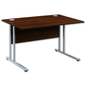 Sonix Style Cantilever Desk Rectangular W1200xD800xH725mm Dark Walnut