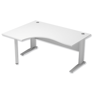 Sonix Premier Cantilever Radial Desk Left Hand W1600xD1200xH720mm White