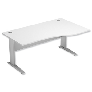 Sonix Premier Cantilever Wave Desk Right Hand W1600xD1000-800xH720mm White
