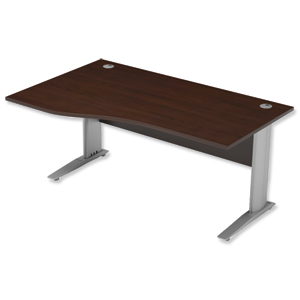 Sonix Premier Cantilever Wave Desk Left Hand W1600xD1000-800xH725mm Dark Walnut