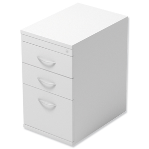 Trexus Filing Pedestal Desk-High 3-Drawer W400xD600xH725mm White