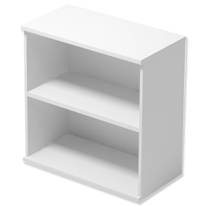 Trexus Low Bookcase with Adjustable Shelves and Floor-leveller Feet W800xD420xH853mm White