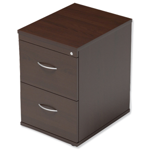 Trexus Filing Cabinet 2-Drawer W480xD600xH720mm Dark Walnut