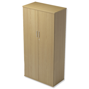 Trexus Medium Tall Bookcase with Adjustable Shelves and Floor-leveller Feet W800xD420xH1653mm Oak