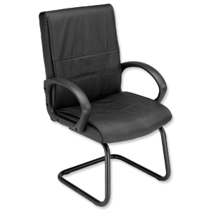 Trexus Norfolk Visitors Armchair Seat W530xD465xH440mm Leather Black